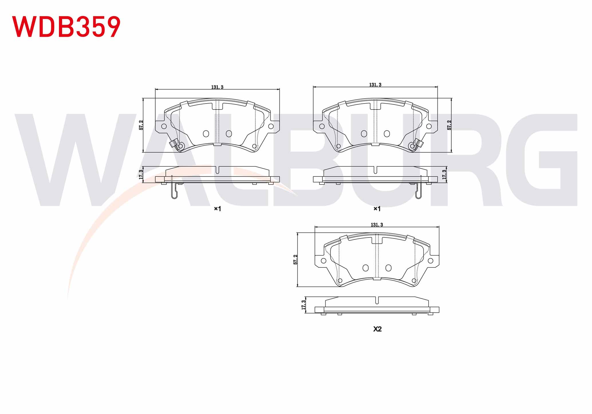 WALBURG  | FREN BALATA ON IKAZLI TOYOTA COROLLA 1.4 VVT-I 2002-2007/ 1.6 VVT-I 2002-2007/ 1.4 D-4D 2002-2007/ COROLLA VERSO 1.6 2004-2009/ 1.8 2004-2009/ 2.0 D-4D 2004-2009