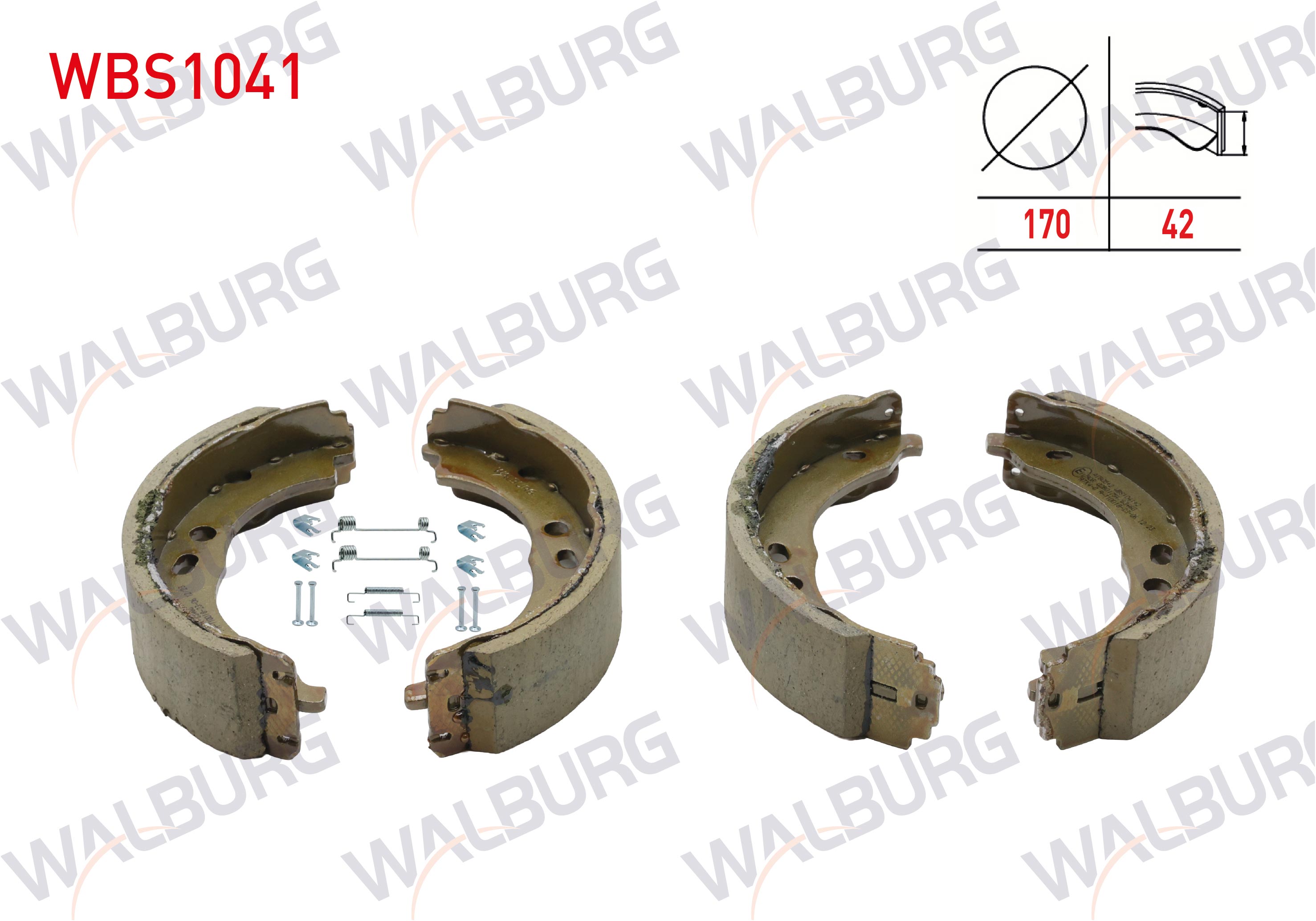 WALBURG  | FREN PABUC BALATA ARKA 170x42 FIAT DUCATO 2.0JTD - 2.3 MJT 2006-2014/ PEUGEOT BOXER III 2.2 HDI - 2.0 HDI 2006-2014/CITROEN JUMPER III 2.0 HDI - 2.2 HDI 2006-2014