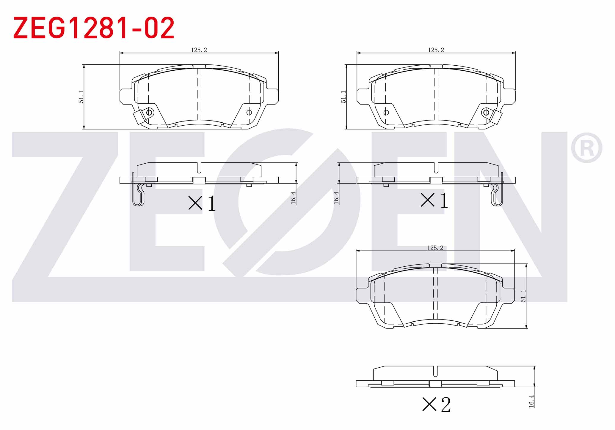 ZEGEN  | FREN BALATA ON FORD FIESTA VI 2008-2017 / DAIHATSU MATERIA 2006-/ SIRION 2005-/ MAZDA 2 1.5i 2007-2015 / SUZUKI BALENO 2016-/ SWIFT IV-V 2010-