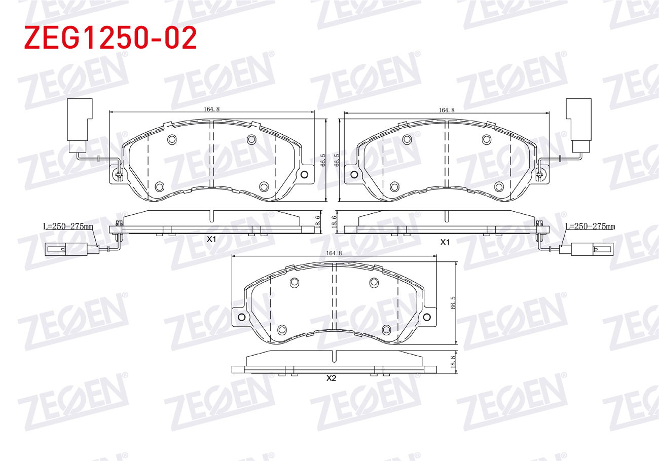 ZEGEN  | FREN BALATA ON FISLI FORD TRANSIT (V347) 2.4 TDCI - 3.2 TDCI (ARKADAN ITISLI) 2006-2014 / TRANSIT (V348) 2.2 TDCI - 3.2 TDCI 2006-2014 / VW AMAROK 2.0 TDI - 2.0 BITDI - 2.0 TSI 201
