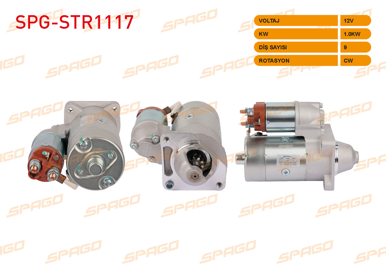 SPAGO  | MARS MOTORU 12V 1KW 9 DIS CW (STR4690) TEMPRA 1.4ie, 1.ie6 93-97 - DOGAN SLX 92-98 - TIPO 1.4ie, 1.6ie AC 92-98