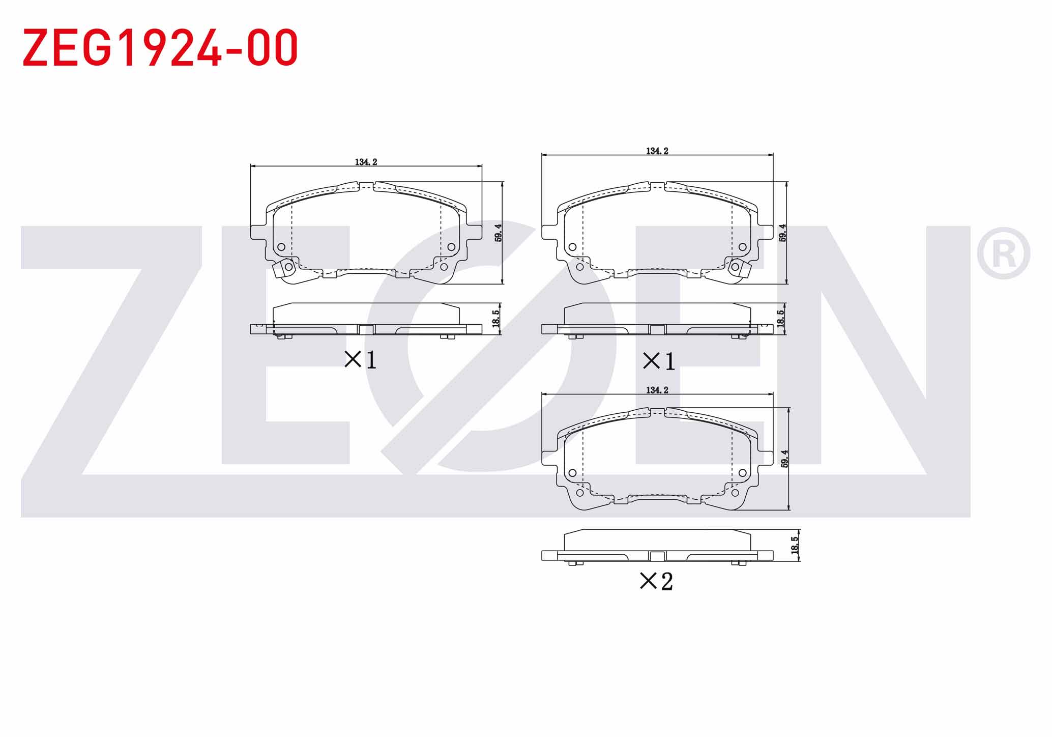 ZEGEN  | FREN BALATA IKAZLI ON TOYOTA COROLLA (_E21_) 1.8 Hybrid 2019- / COROLLA (_E21_) 1.6 VVT-I 2019-