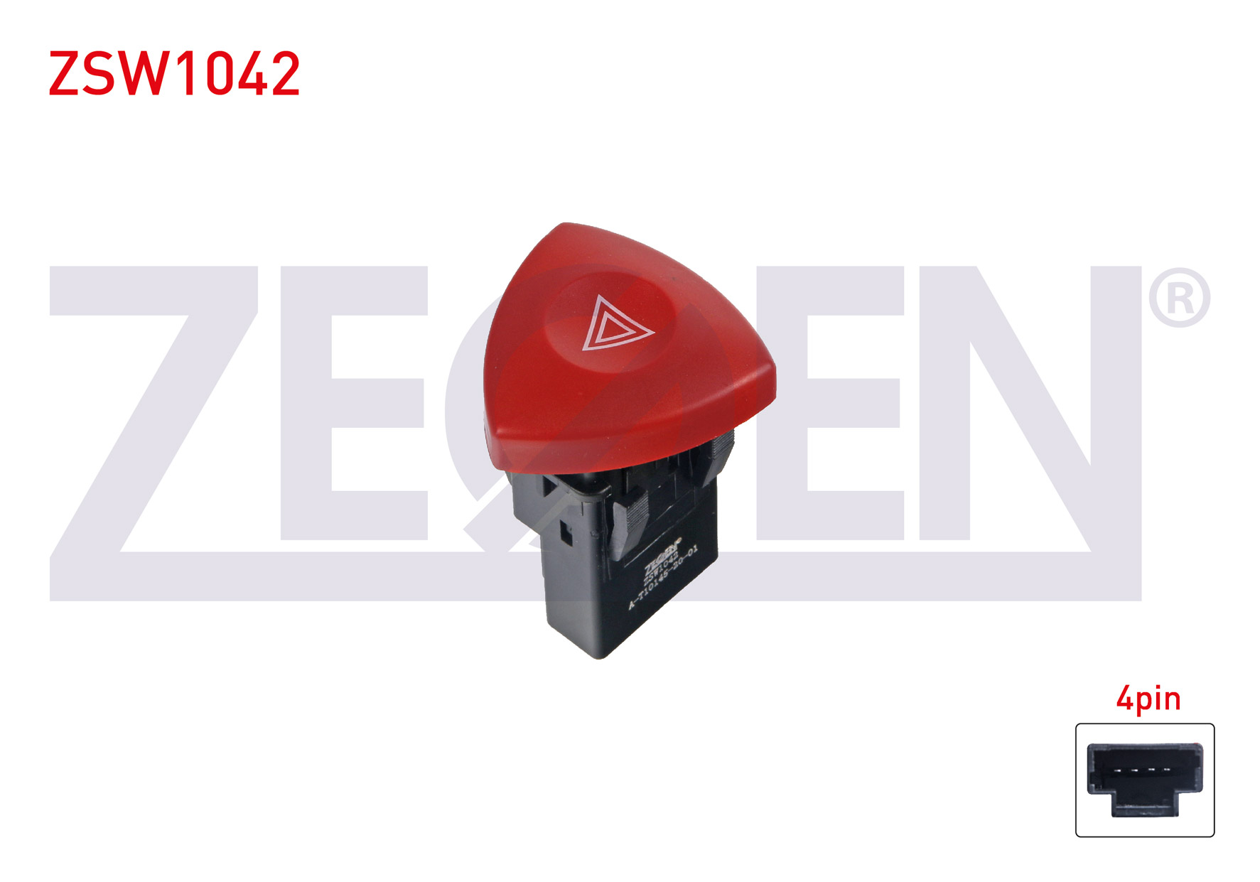 ZEGEN  | FLASOR ANAHTARI 4 PIN KIRMIZI ISIK RENAULT MASTER II 1998-2010/ TRAFIC II 2001-2014/ LAGUNA II 2001-2007