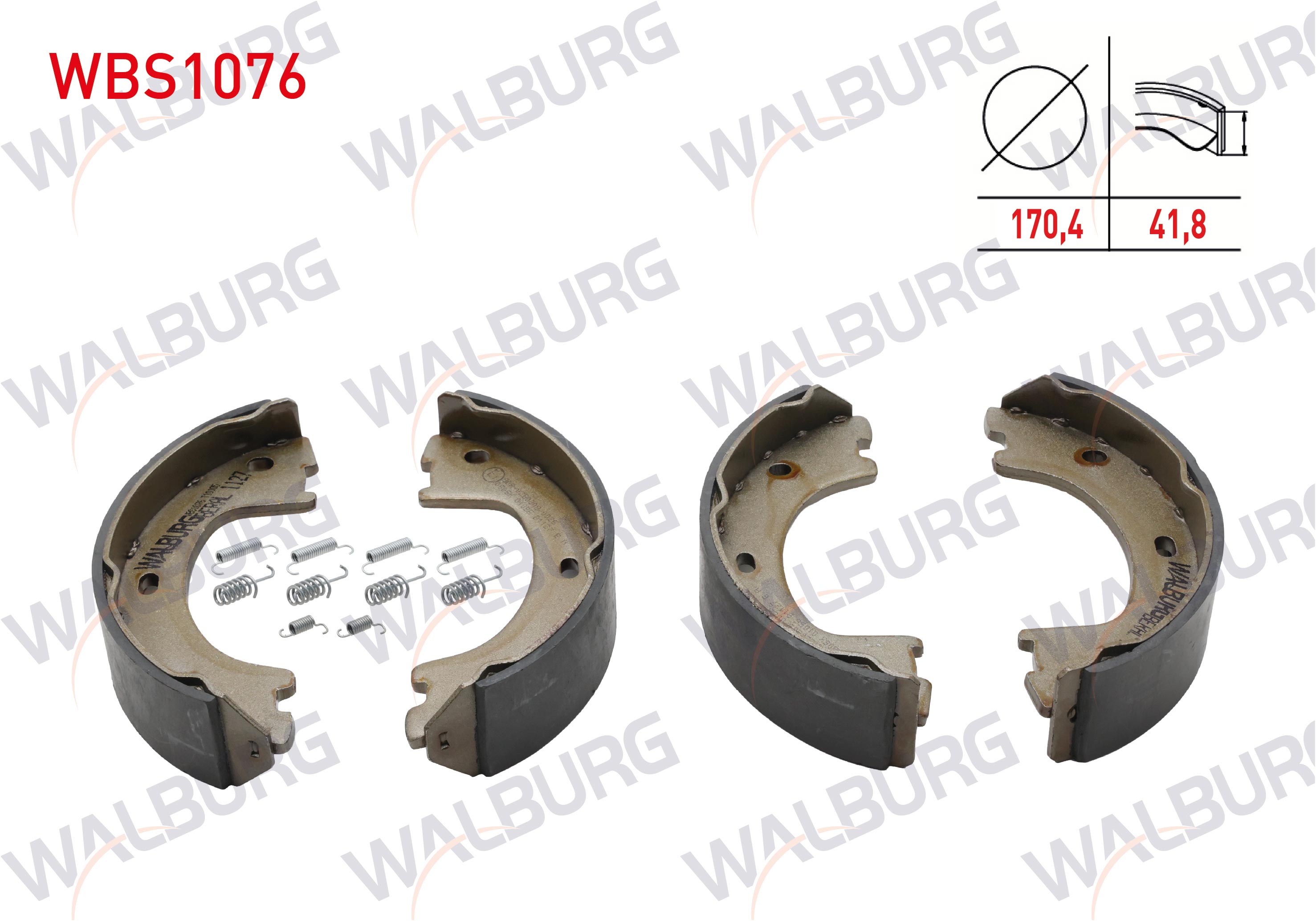 WALBURG GS8777 | FREN PABUC BALATA ARKA AKSESUARLI MERCEDES SPRINTER 5T (906) 515 CDI 170,4X41,8 mm 2006-2009/VOLKSWAGEN CRAFTER 50 (2E) 2.0 TDI 2006-2016/VOLKSWAGEN CRAFTER 50 (2E) 2.5 TDI 2006-20
