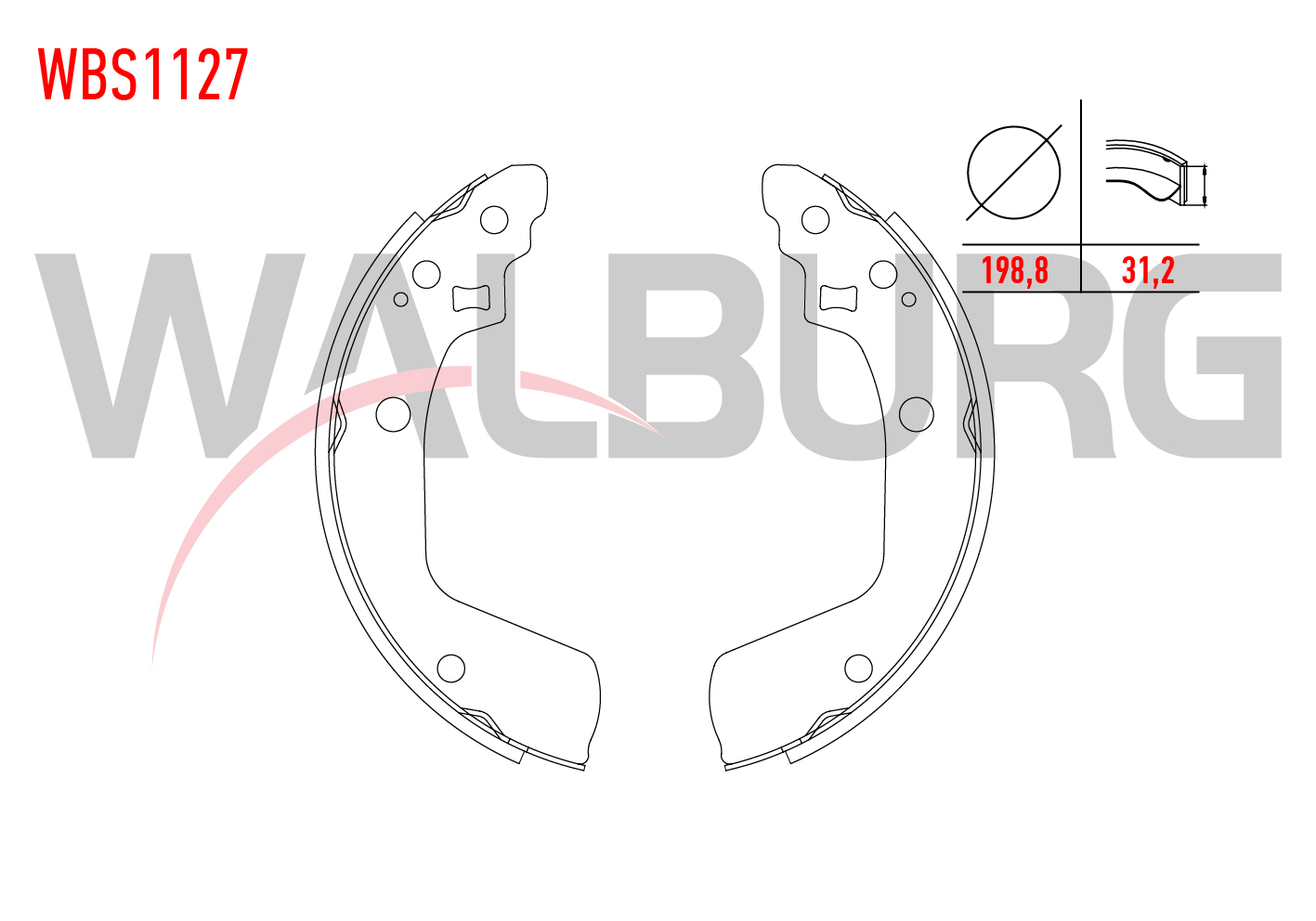 WALBURG GS8793 | FREN PABUC BALATA ARKA SUZUKI SWIFT III (MZ,EZ) 1.3 DDIS 198,8x31,2 2005-2010