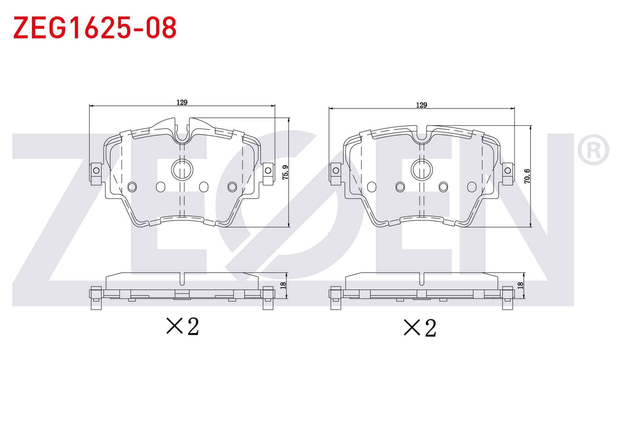 ZEGEN  | FREN BALATA ON BMW 2 (F45) 218 i - 220 D 2014-/ 3 (G20) 320i- 320D 2018-/ 5 (G30, F90) 520 D 2016-/ X1 (F48) 2.0 D 2014-/ MINI COOPER CLUBMAN (F54) 1.5i 2014-/ COUNTRYMAN (F60) 1.5