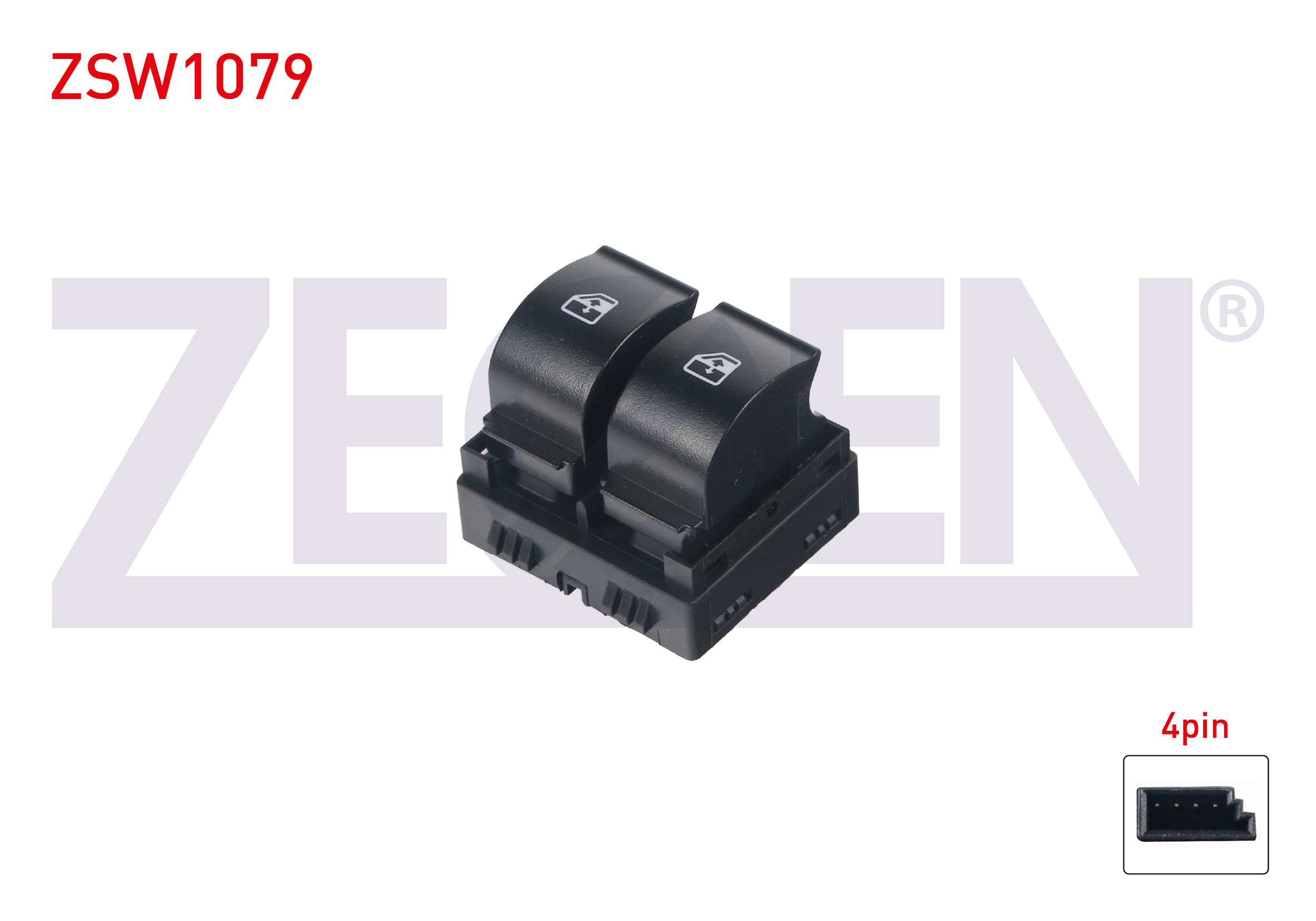 ZEGEN  | CAM ACMA ANAHTARI CIFTLI KIRMIZI ISIK 4 PIN FIAT LINEA 2007-