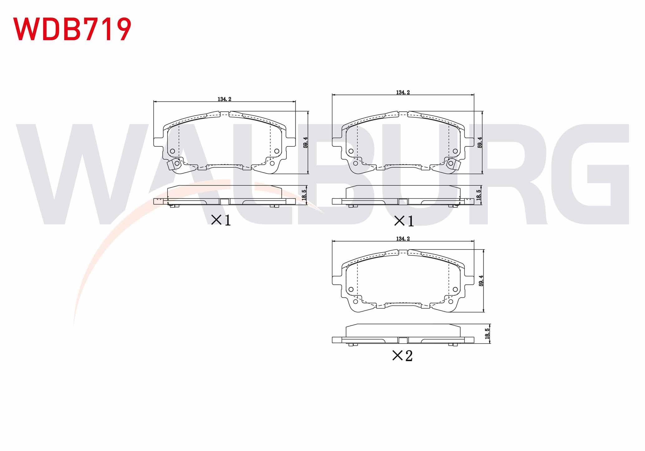WALBURG  | FREN BALATA IKAZLI ON TOYOTA COROLLA (_E21_) 1.8 Hybrid 2019- / COROLLA (_E21_) 1.6 VVT-I 2019-