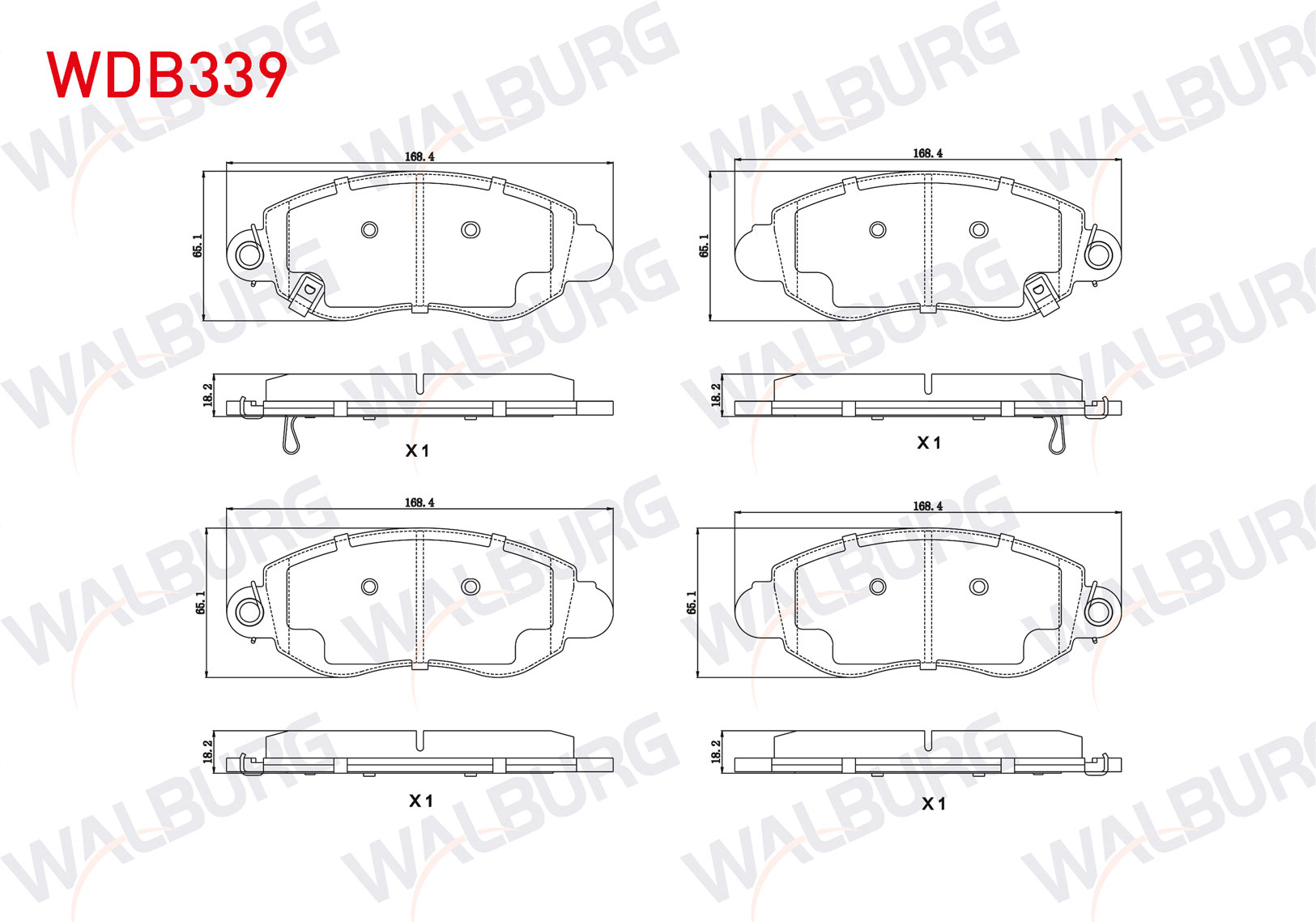 WALBURG 0 986 494 047 | FREN BALATA ON IKAZLI FORD TRANSIT (V184) ARKADAN ITISLI 2.0 DI - 2.3 16v - 2.4 DI - 2.4 TDE - 2.4 TDCI 2000-2006