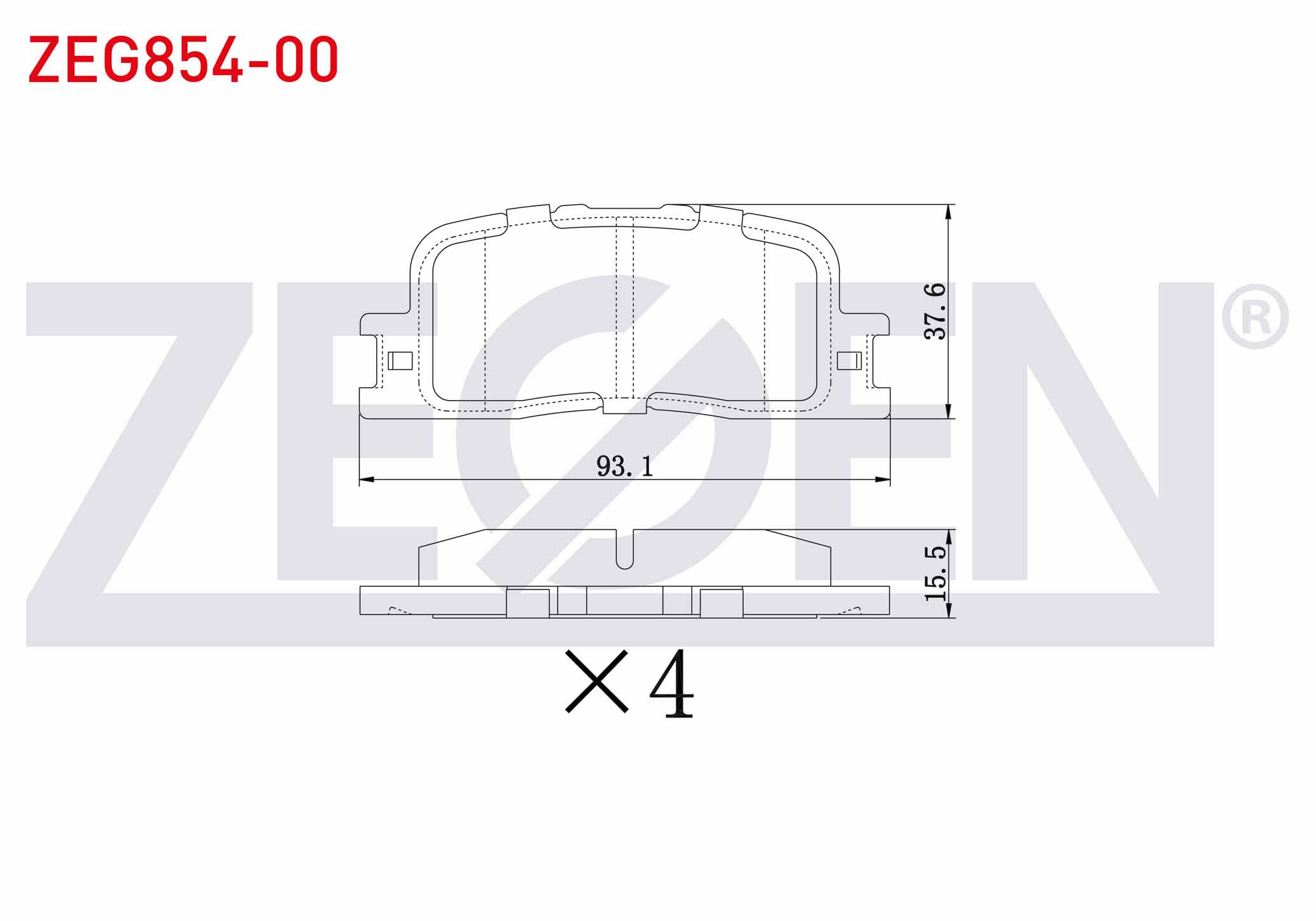 ZEGEN  | FREN BALATA ARKA TOYOTA CAMRY (_V30) 2.4 VVT-I 2001-2006 / CHERY ALIA 1.6 2008-2011