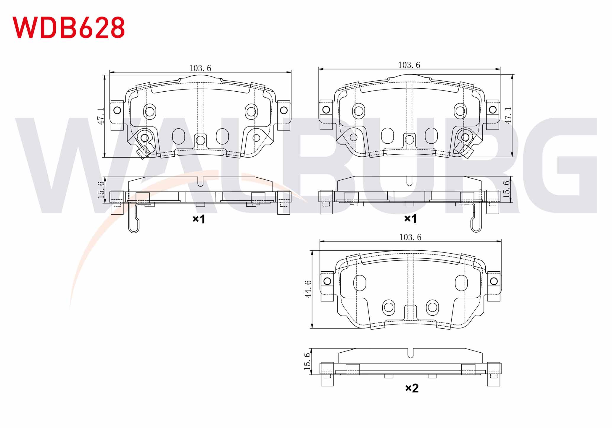 WALBURG  | FREN BALATA ARKA IKAZLI NISSAN QASHQAI 1.5 DCI 2014- / QASHQAI 1.2 2014- / QASHQAI 1.6 DCI 2014-/ X-TRAIL 1.6 DCI 2014-/ RENAULT KADJAR 1.5 DCI 2015-/ KADJAR 1.2 2015-/ KADJAR 1.6
