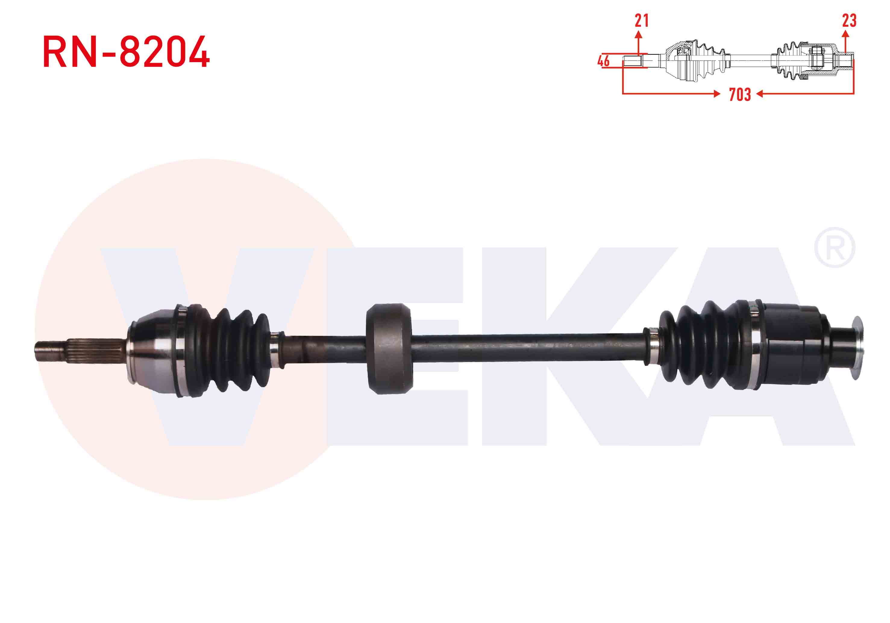 VEKA 301890 | KOMPLE AKS SAG ON RENAULT CLIO I (B/C57,5/357) 1.2 M-T UZUNLUK 707 mm 1990-1998