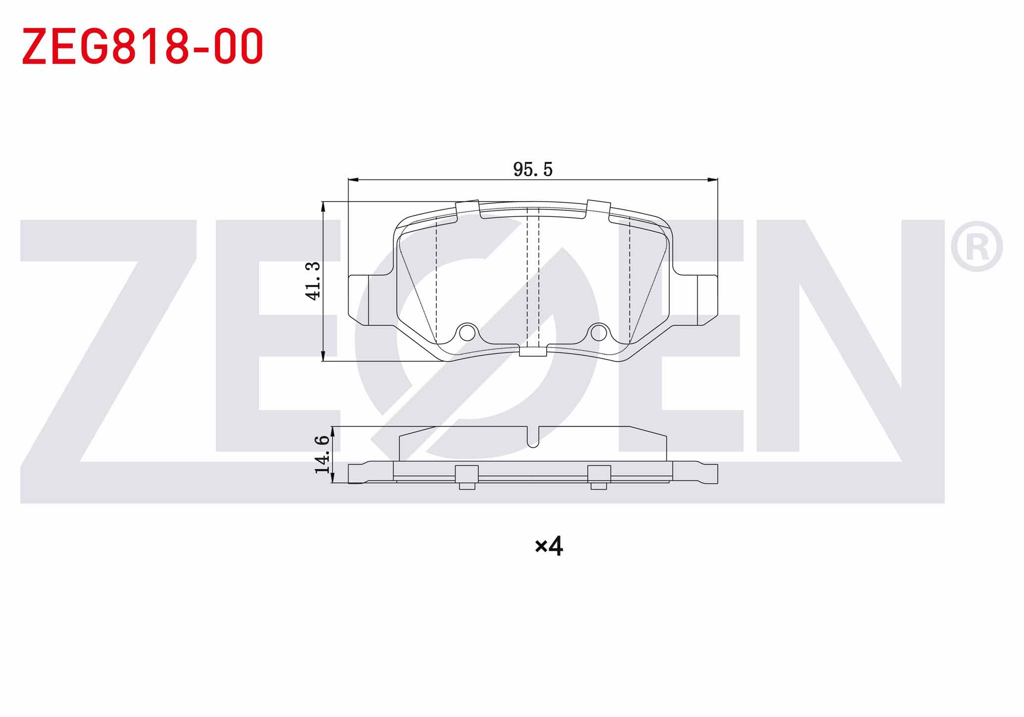 ZEGEN  | FREN BALATA ARKA MERCEDES A SERISI (W169) A 150 2004-2012/ (W169) A 170 CDI 2004-2012/ B SERISI (W245) B 160 2005-2011/ (W245) B 160 2005-2011/ (W245) B 200 CDI 2005-2011/ VANEO 1.