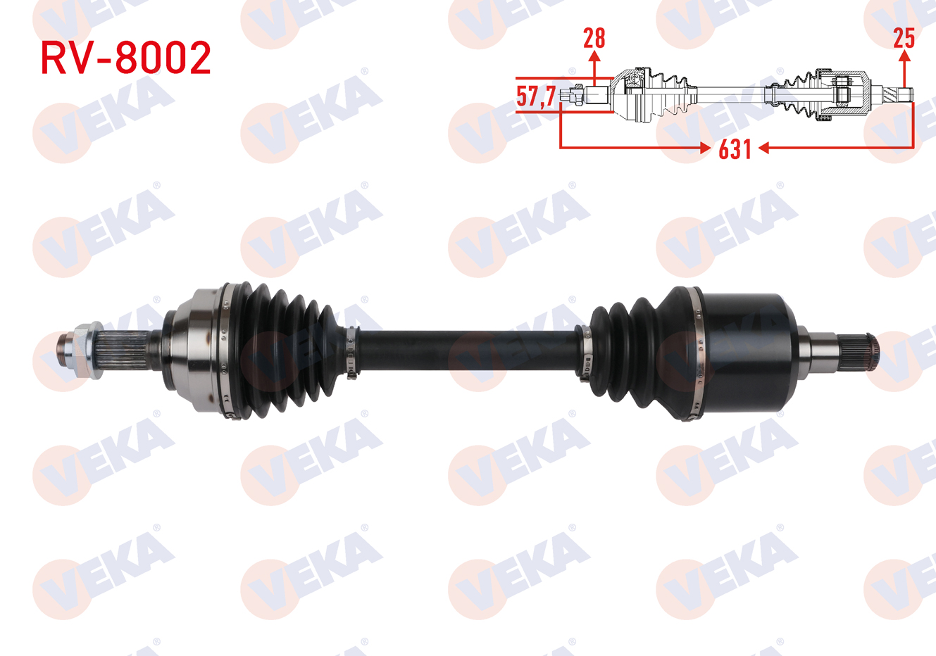 VEKA  | KOMPLE AKS SOL ON LAND ROVER FREELANDER (LN) 2.0 TD UZUNLUK 631mm 1998-2007