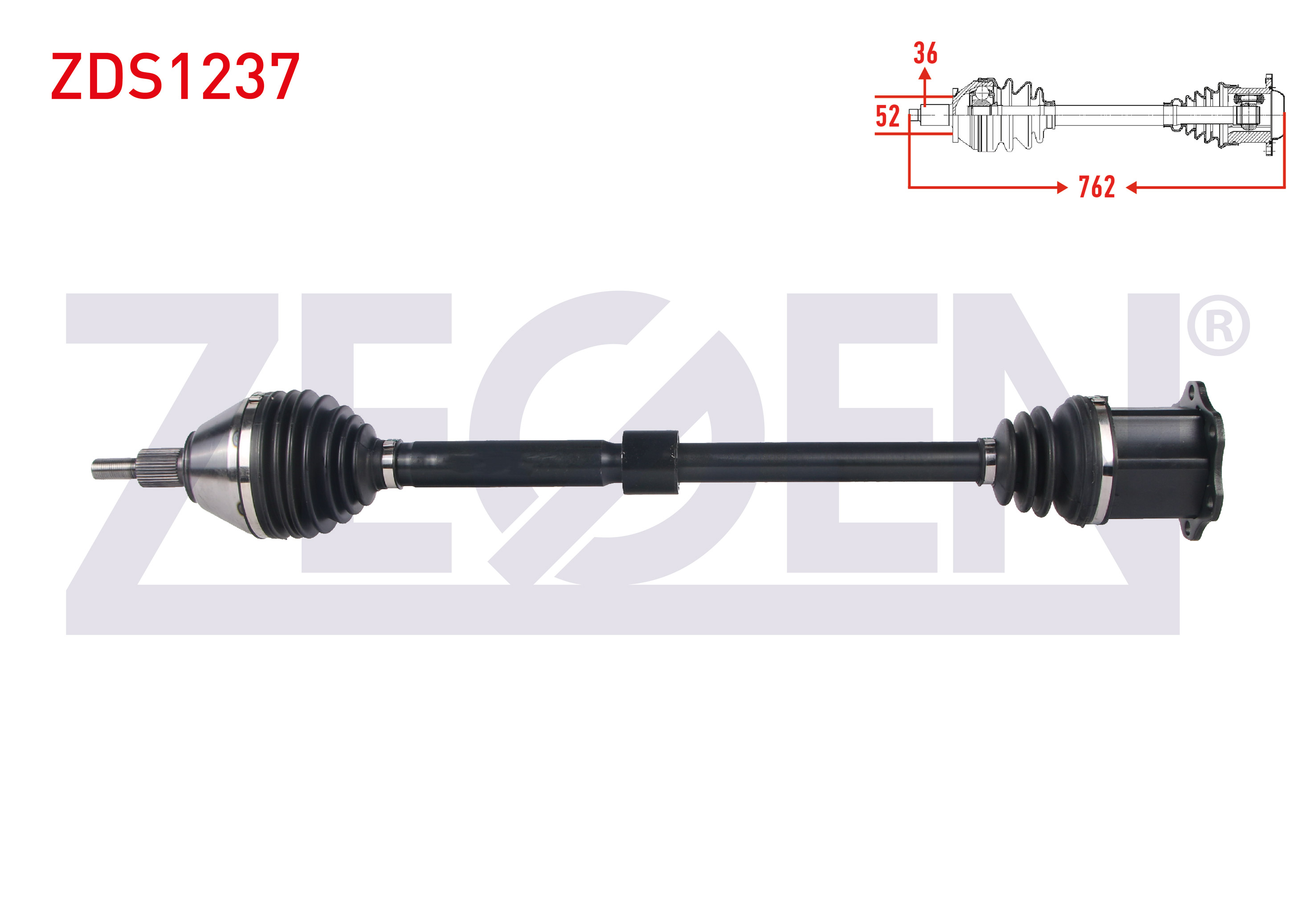 ZEGEN  | KOMPLE AKS SAG ON VOLKSWAGEN POLO (6R) 1.0 TSI A-T UZUNLUK 762 mm 2009-