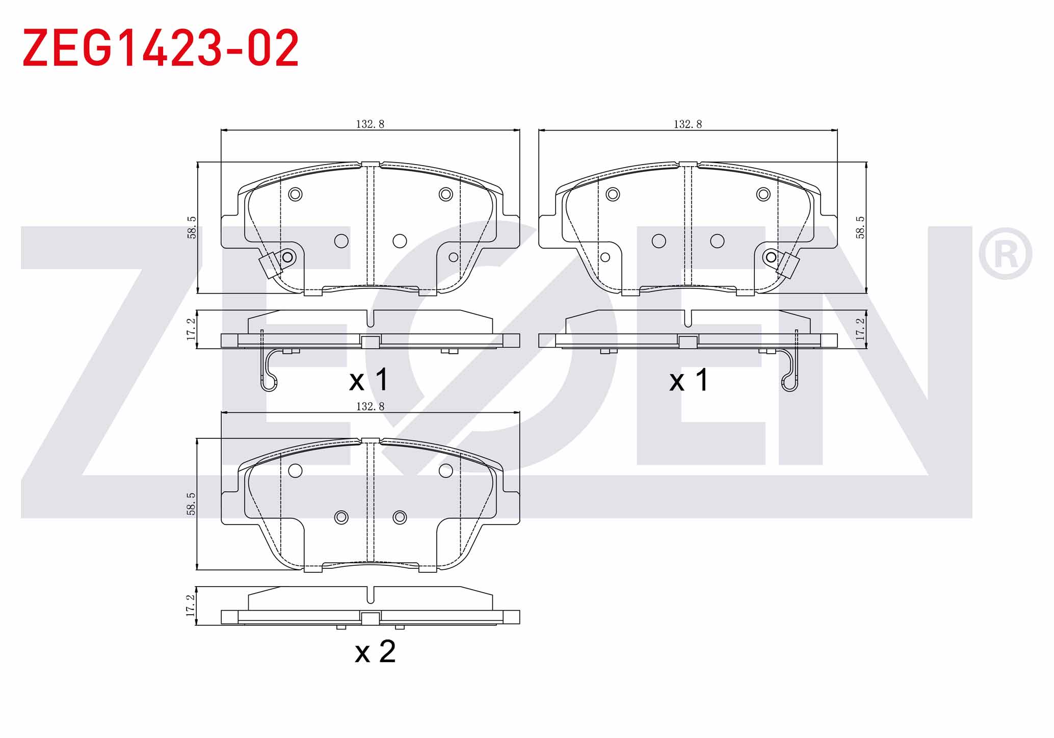 ZEGEN  | FREN BALATA ON IKAZLI KIA RIO III 1.25 CVVT 2011-2014/ RIO III 1.4 CVVT 2011-2014/ KIA OPTIMA 1.7 CRDI 2012-/ HYUNDAI SONATA V 2.0 CRDI 2005-2010/ 2.0 VVTI 2005-2010