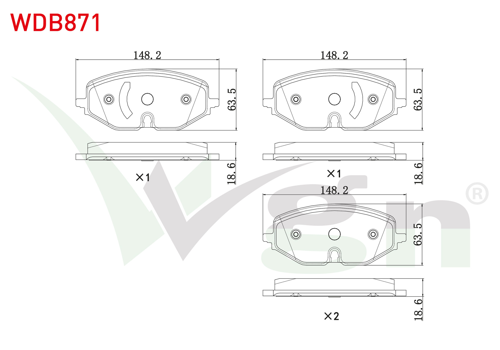 WALBURG  | FREN BALATA ON VW GOLF VIII 2020- / SKODA OCTAVIA IV 2019- / SEAT LEON 2019-