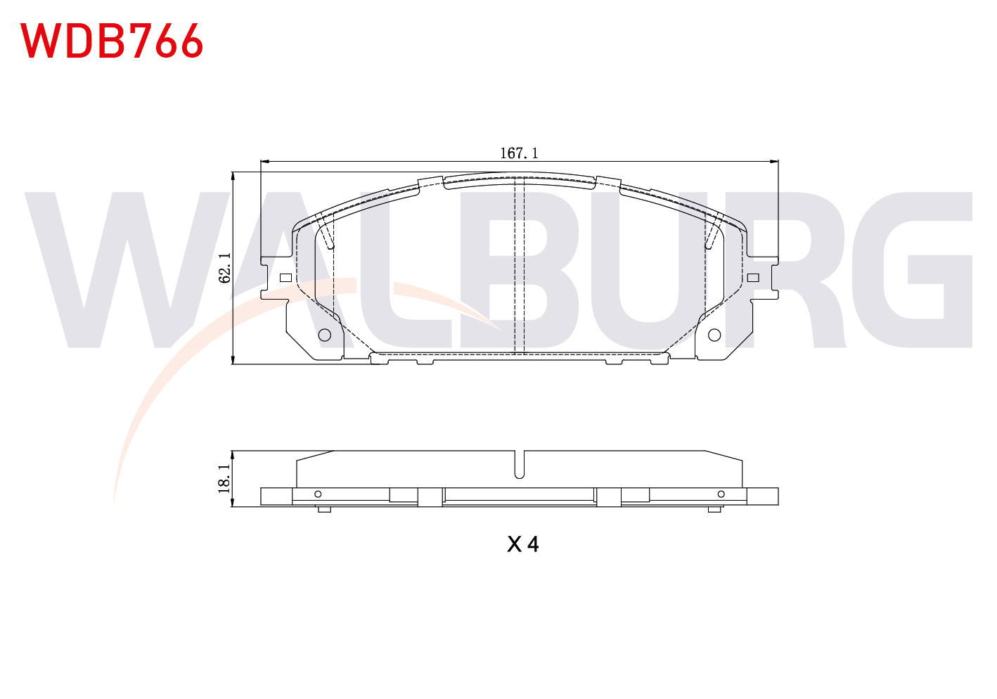 WALBURG GDB2142 | FREN BALATA ON TEL DELIKLI JEEP CHEROKEE (KL) 2.0 CRD 2014- / CHEROKEE (KL) 3.2 V6 2014-