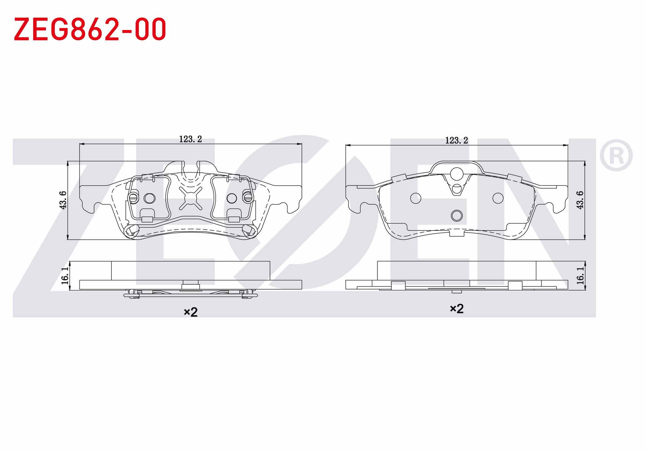ZEGEN  | FREN BALATA ARKA MINI MINI (R50,R53) COOPER 1.6 2001-2006