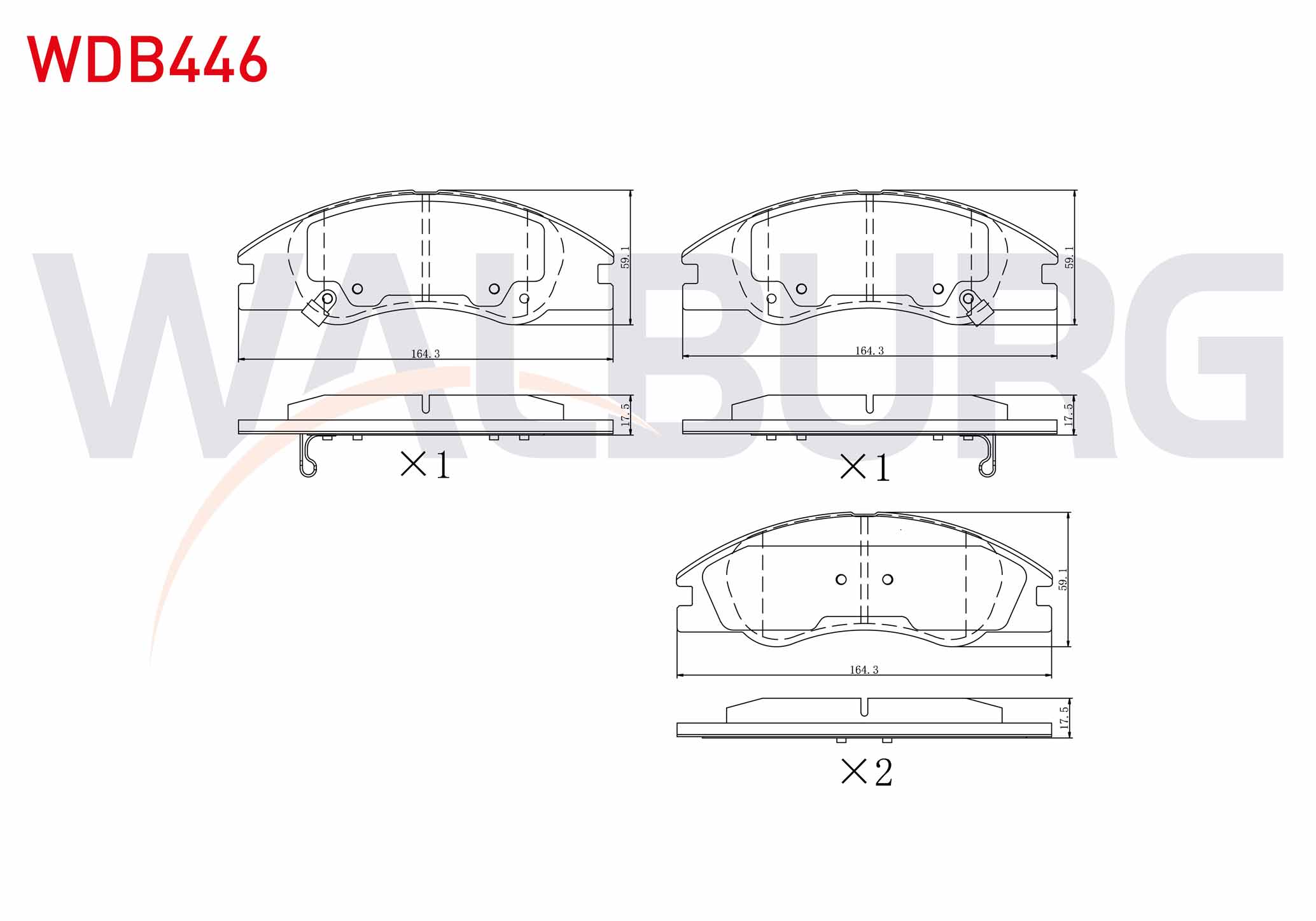 WALBURG  | FREN BALATA ON IKAZLI KIA CERATO (LD) 1.6i 2004-2012 / KIA CERATO (LD) 1.5 CRDI 2004-2012