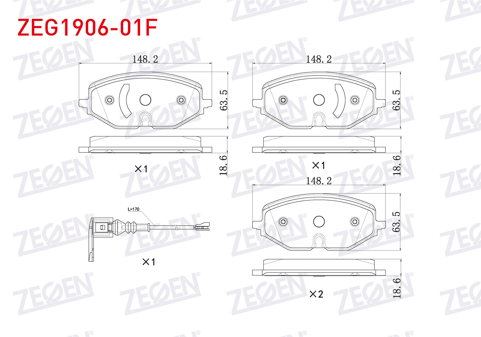 ZEGEN  | FREN BALATA ON FISLI VW GOLF VIII 2020- / SKODA OCTAVIA IV 2019- / SEAT LEON 2019-