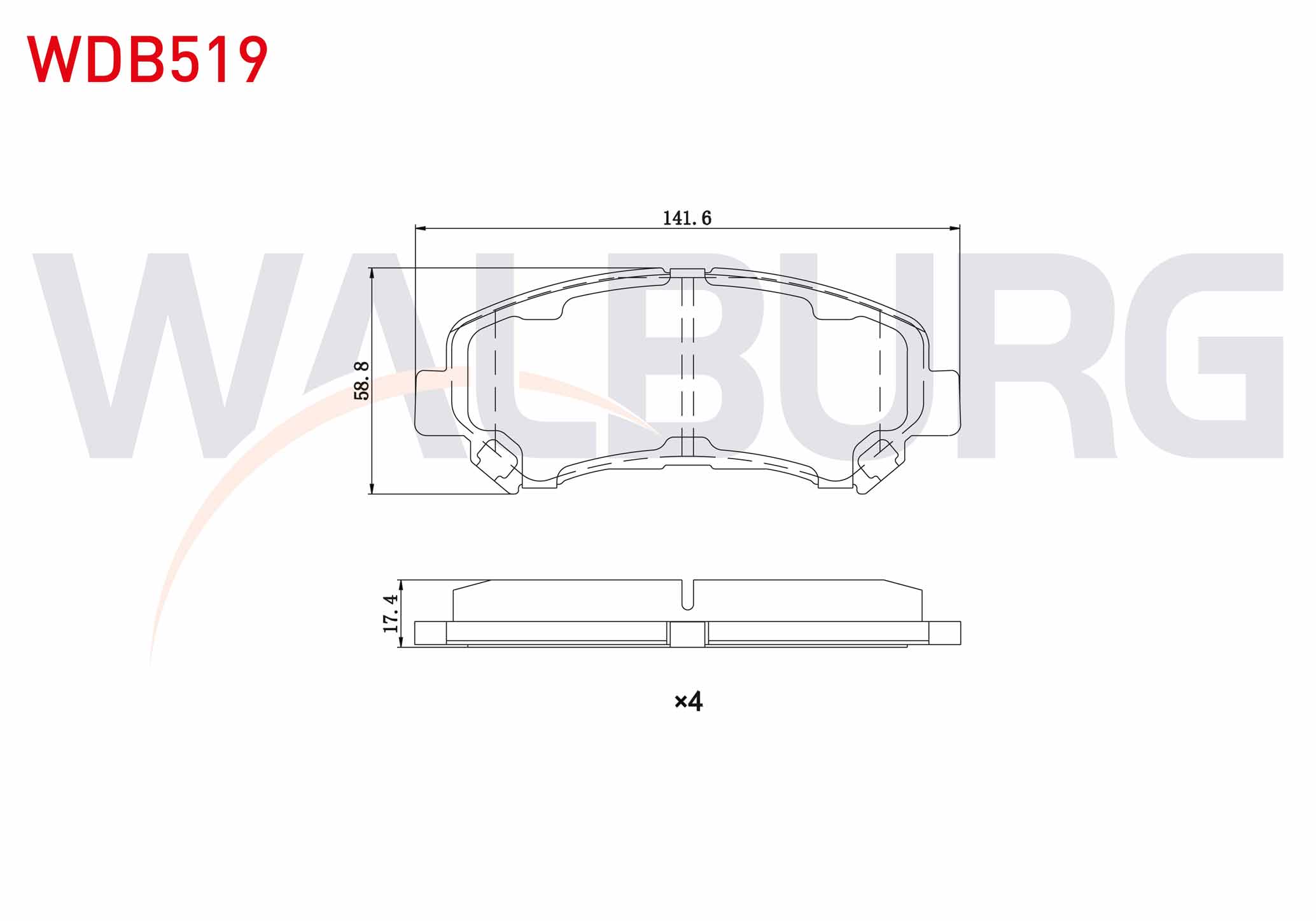WALBURG  | FREN BALATA ON NISSAN QASHQAI (J10) 1.5 DCI 2007-2014/X-TRAIL (T31) 2.0 DCI 2007-2013/X-TRAIL (T31) 2.0i 2007-2013/QASHQAI (J10) 2.0 DCI 2007-2014/RENAULT KOLEOS (HY) 2.0 DCI 2008-