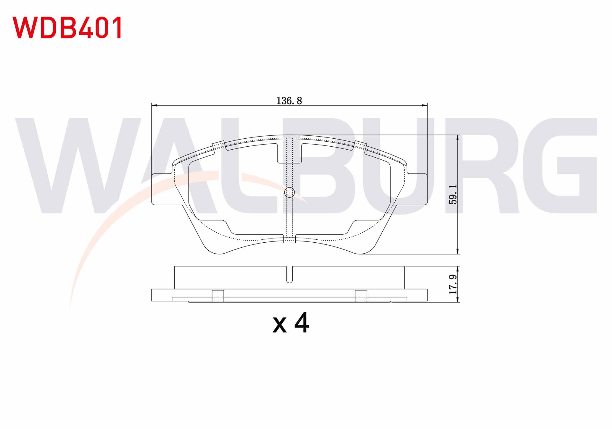 WALBURG  | FREN BALATA ON RENAULT MEGANE II (BM0/1,CM0/1) 1.5 DCI 2002-2008 / MEGANE II 1.6i 16v 2002-2008 / SCENIC II (JM0/1) 1.5 DCI 2003-2009 / SCENIC II 1.6i 16v 2003-2009