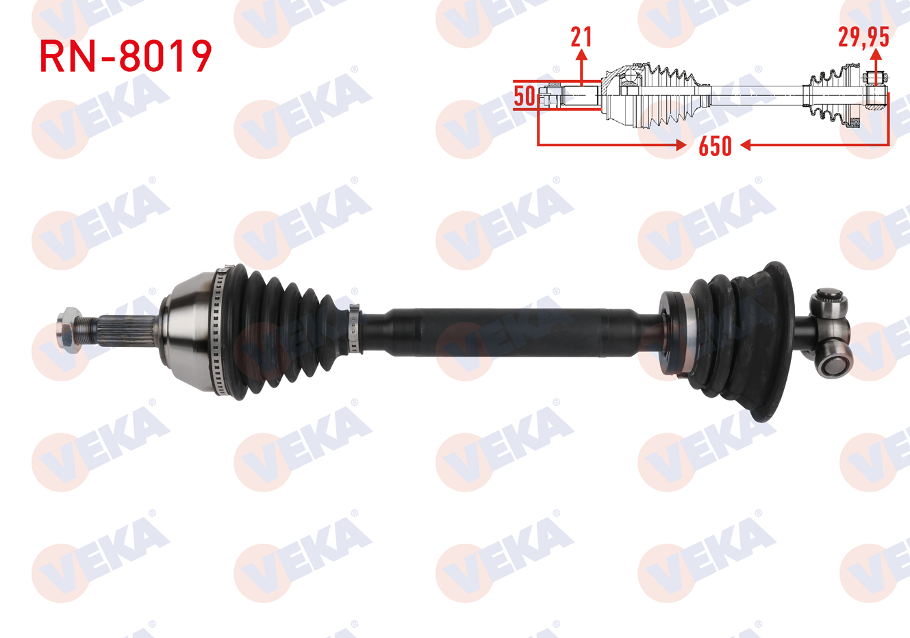 VEKA RE3201 | KOMPLE AKS SOL ON RENAULT MEGANE I (BA0/1) 1.6i 8v UZUNLUK 650 mm 1996-2003
